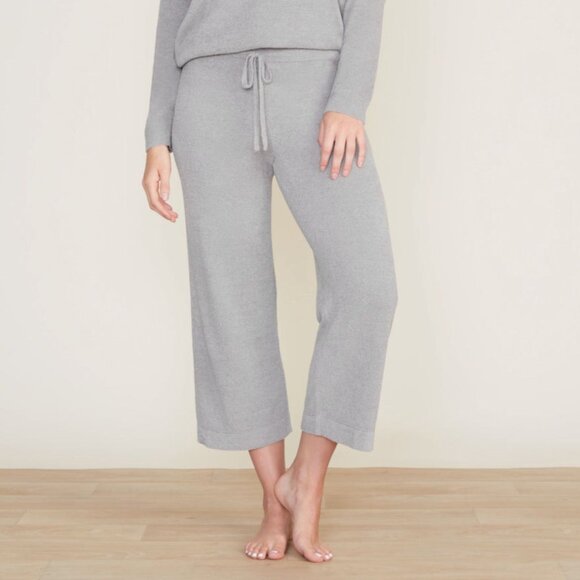 Barefoot Dreams CozyChic Ultra Lite Dove Gray Culotte Cropped Pants M - Picture 1 of 7